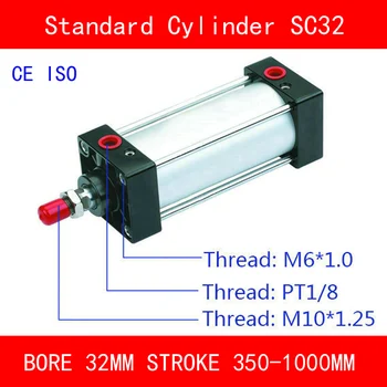 

CE SC32 Standard Air Cylinders Valve Magnet Bore 32mm Strock 350mm to 1000mm Stroke Single Rod Double Acting Pneumatic Cylinder