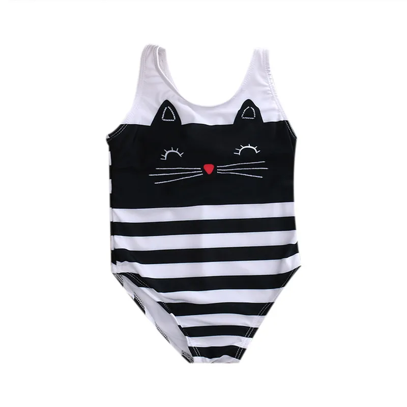 

Summer Children One Piece Swimsuit 2018 New Kids Girls Aniaml Cat Swimsuit Cute Baby Girls Swimwear Bathing Suit Tankini Bikini
