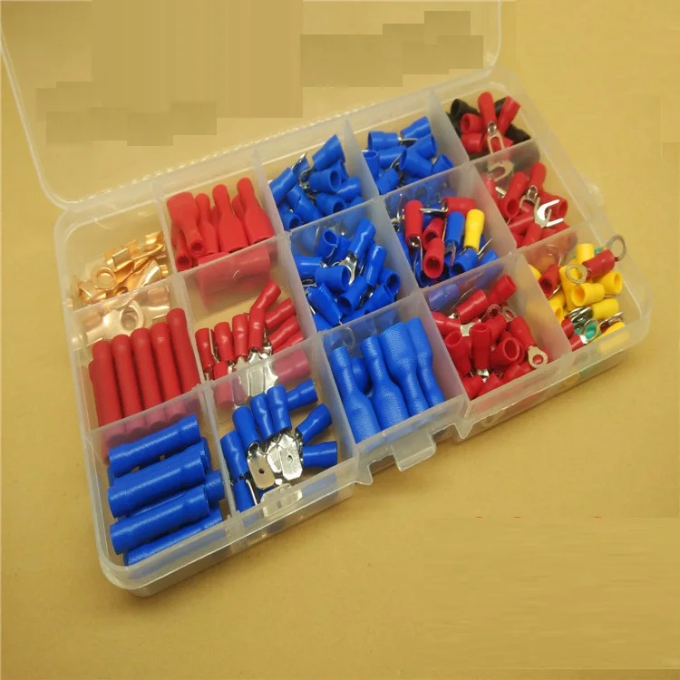 

230 Pcs Box Insulated Terminals Electrical Crimp Connector Tube Wire Connector Assortment Kit Cold Pressing Copper Terminals