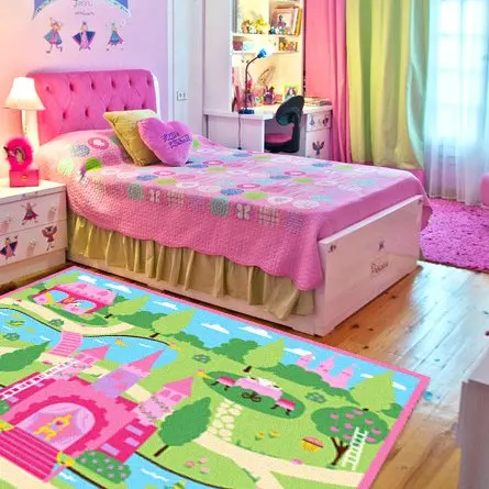castelo dos desenhos animados meninas quarto tapetes delicadas