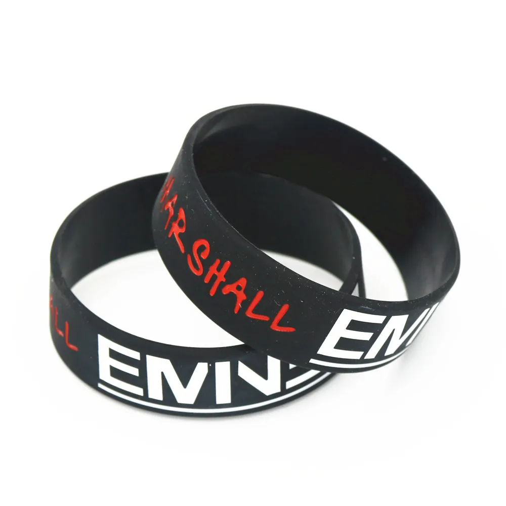 

1PC Hot Sale Eminem Wristband The Marshall Mathers LP Silicone Wristband Rubber Bracelets&Bangles Musics Fans Gifts SH184