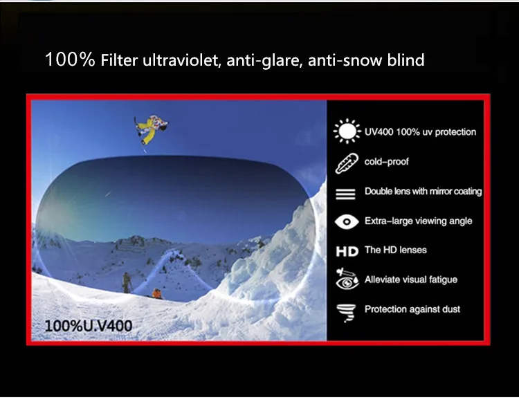 BENICE дизайн, противотуманные лыжные очки/УФ-защита, многоцветные двойные линзы, лыжные очки для сноуборда и лыж, магнитные лыжные очки