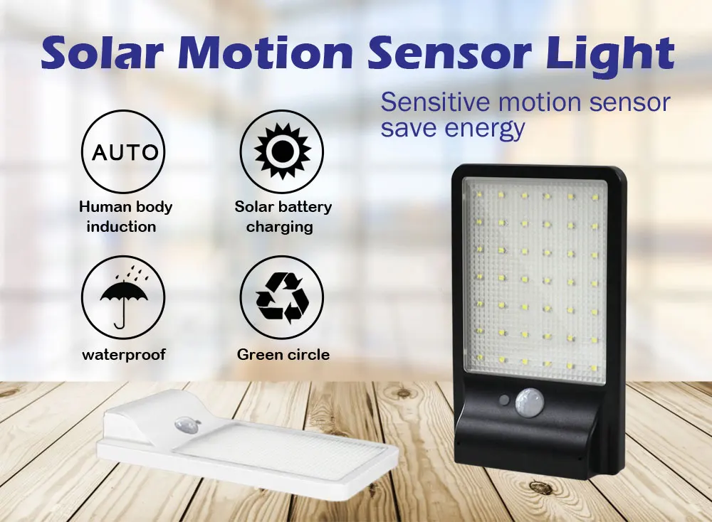Solar ao ar Iluminação do Jardim da Lâmpada de Parede Detector de Sensor de Movimento à Prova Lâmpada Livre Arandelas d' Água 500lm 42led 6 Cheap solar lamp