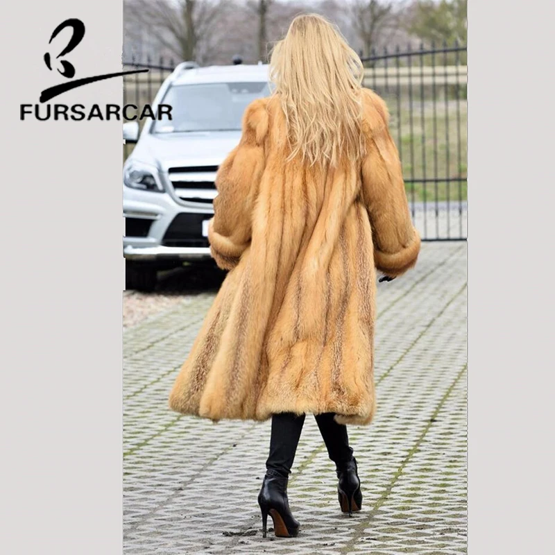 Naturel Avec Réel Turn Chaud Manteau Femmes New Or Col down De 2018 Fourrure Fursarcar D'hiver Épais Veste Renard q7xUwfEng