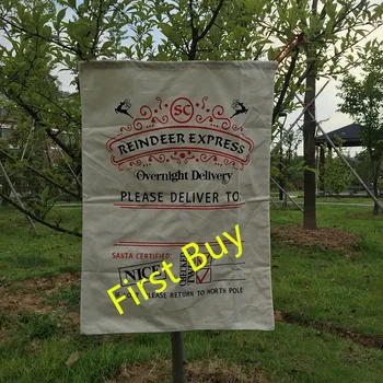 

50pcs/lot Free shipping Latest canvas Santa sack bag with drawstring fashion Christmas decoration gift Santa sacks