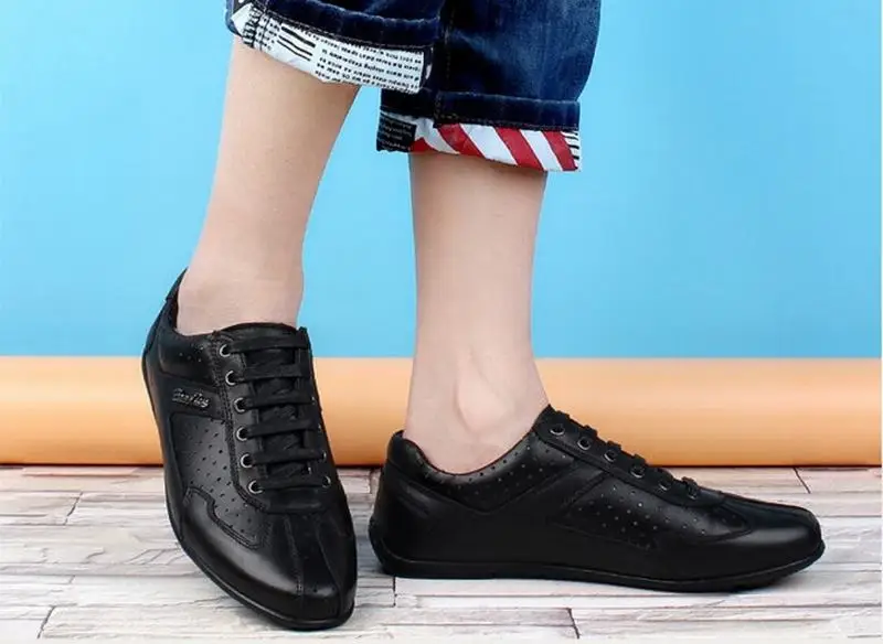 De Transpirables Los Encaje Negocios Black Británicos Hombres Casuales Estilo Cuero Hasta Vintage Coreano Zapatos Genuinos Conducción ncWF4USt