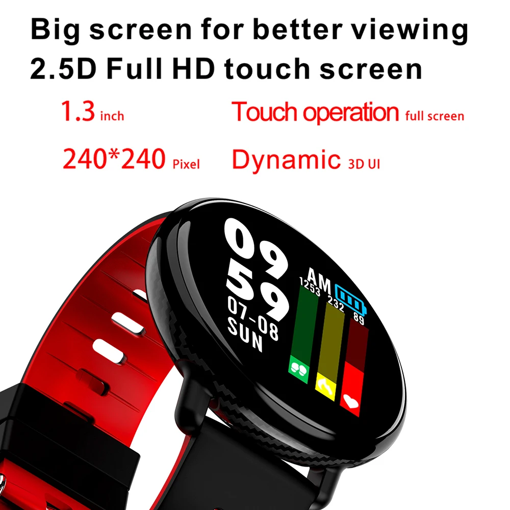 Torntisc 1 3 дюймовый экран 3D UI K1Smart часы IP68 водонепроницаемый монитор сердечного