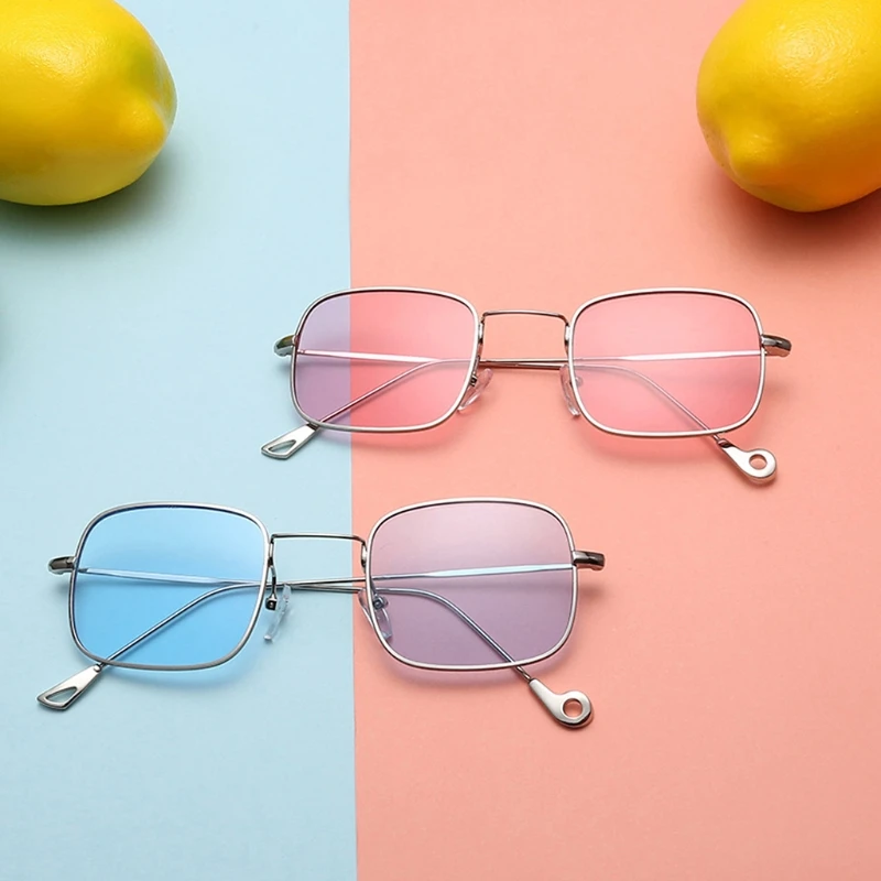 

2018 NEW New Ocean Lens Sunglasses Small Square Metal Frame Brand Designer Retro Vintage