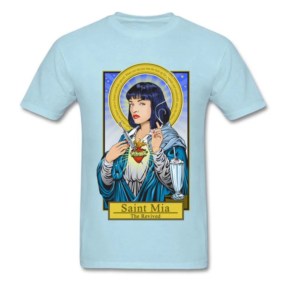 saint-mia-pulp-fiction190618 Print Tops Shirts Short Sleeve for Men Cotton Labor Day Crew Neck T Shirt Casual Tops Shirts Newest saint-mia-pulp-fiction190618 light
