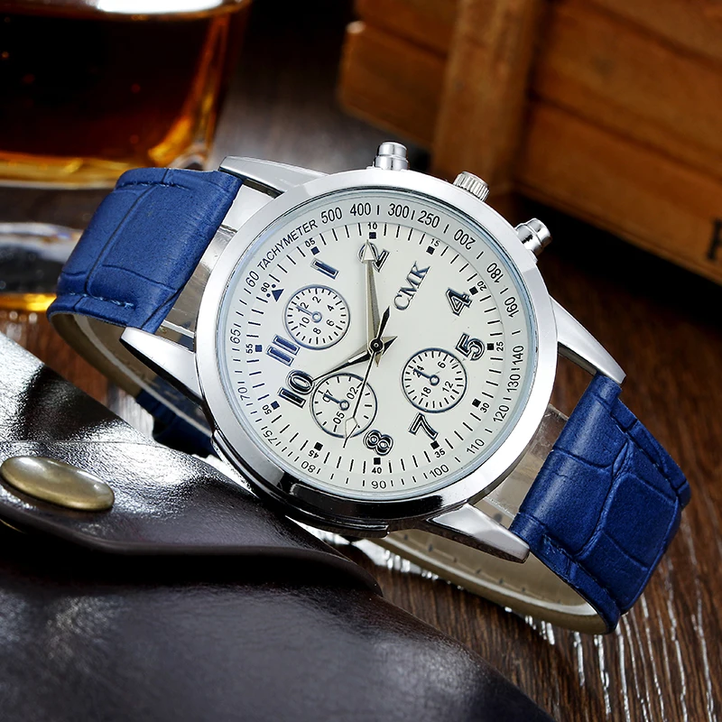 Brand CMK New Luxury Men's Watches Blue Ray Glass Men Watch Leather strap Quartz Business Wristwatch Fashion Casual Sport Clock Brand CMK New Luxury Men's Watches Blue Ray Glass Men Watch Leather strap Quartz Business Wristwatch Fashion Casual Sport Clock