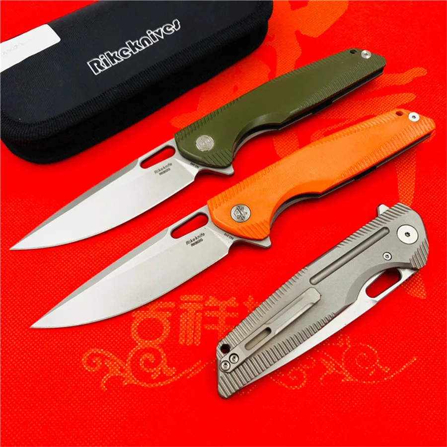 Складной нож Rike RK802G титановая ручка G10 из стали 154 см походный охотничий карманный