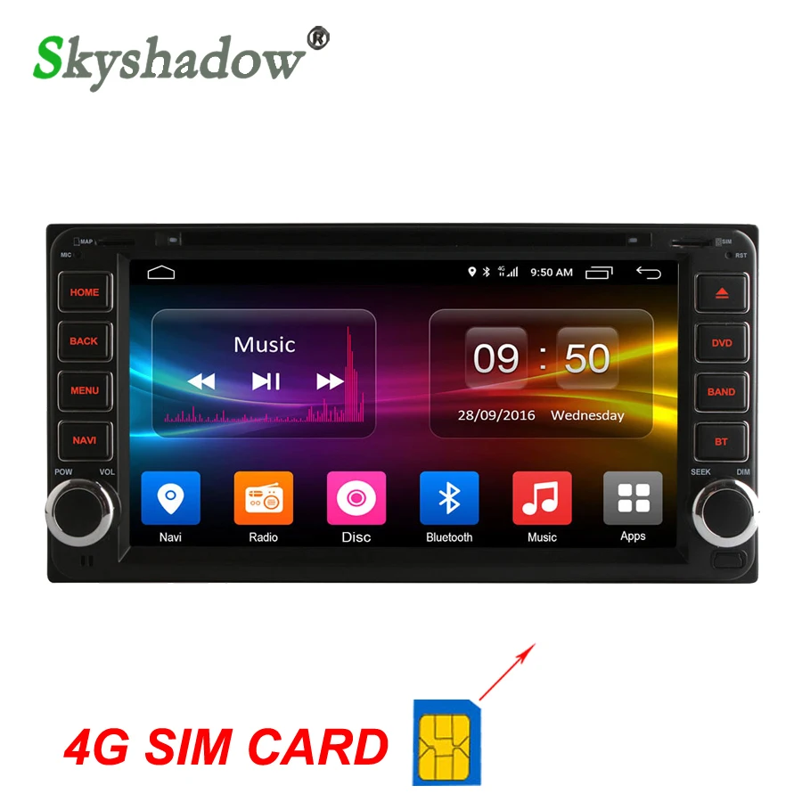 Flash Deal C500 4G SIM LTE Android 6.0 2GB RAM Car DVD player RDS Radio TPMS GPS map Wifi for Toyota Hilux VIOS Prado IELAS RAV4 CAMRY 0