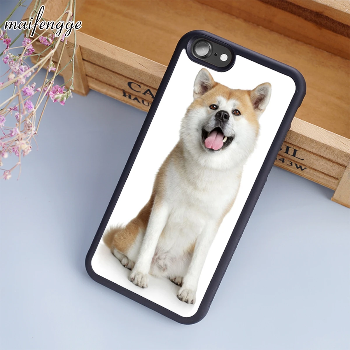 

maifengge Akita Inu Dog Case For iPhone 6 6S 7 8 Plus X 5 5S SE Case cover for Samsung S5 S6 S7 edge S8 Plus shell