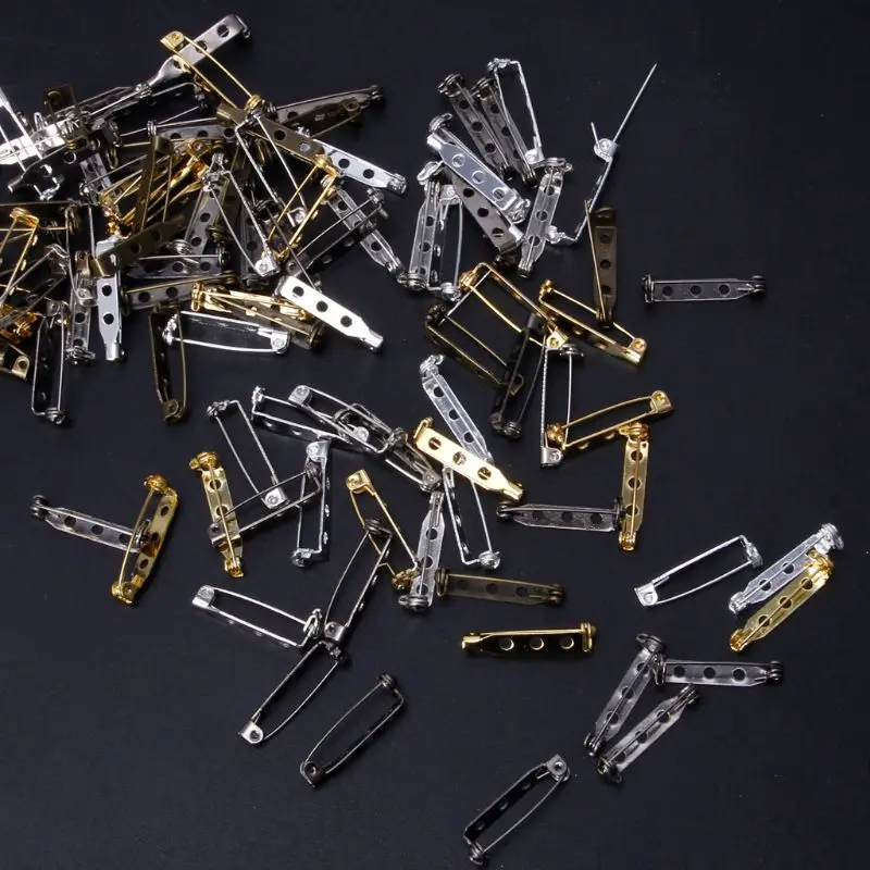100 шт 4 цвета смешанные стержни Pin обратно брошь с застежкой имя значок ремесло