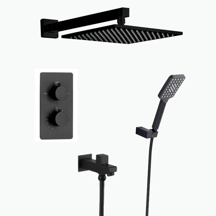 Thermostatic Faucets shower faucet matte Black Wall Mounted Sets 8/10