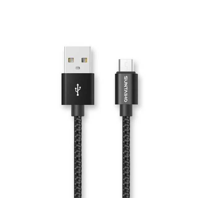 [Купить 1 получить 1] Suntaiho Быстрая Зарядка Micro USB кабель для samsung s7 Нейлон Micro USB кабель для передачи данных для мобильного телефона Android для Xiaomi - Цвет: Nylon Black