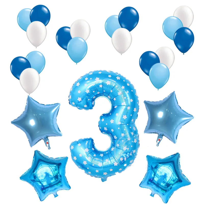 23 шт./лот 32 дюйма розовый цифра воздушный шар из фольги Baby Shower 1 день Рождения