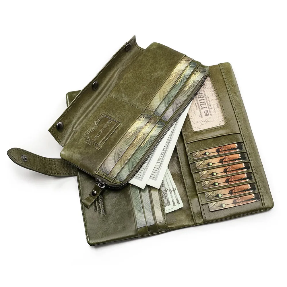 Дешево KAVIS модный кошелек из 100% натуральной кожи женский кошелек для монет Portomonee удобный длинный зажим для денег Дамский валлет держатель для карт ...