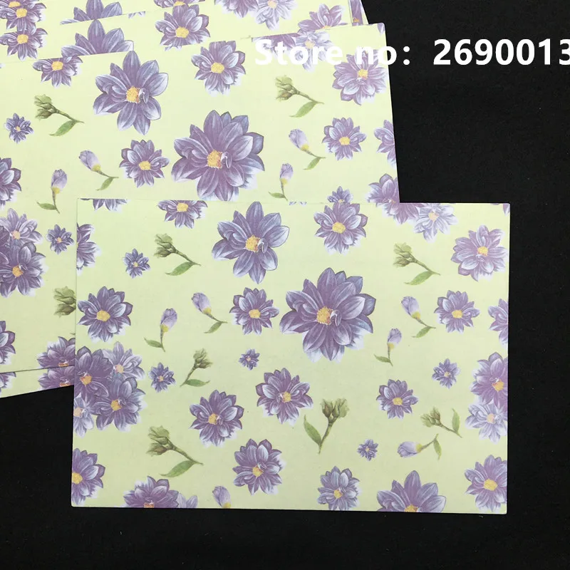 

20 pcs/lot floral folding greeting card thank you card birthday christmas card envelope writing paper stationery 17.5x12.5cm