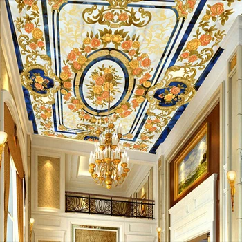 

Custom Wall Cloth Wallpaper Murals 3D European Style Flower Pattern Living Room Bedroom Ceiling Mural Wall Papers Home Decor