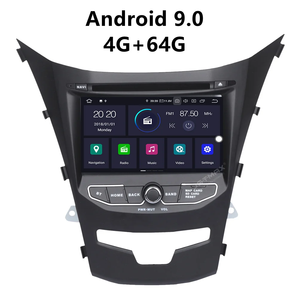

JSTMAX IPS 7'' Android 9.0 4+64G Car Radio GPS player for SsangYong New Actyon / Korando 2013 2014 2015 Stereo NAVI