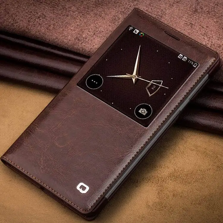 2015 qialino Новое поступление умного окна флип-чехол для samsung galaxy A7 раздвижные ответ