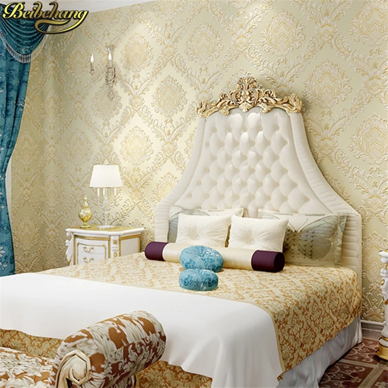 wall paper papel de parede New fine pressure 3d stereoscopic European non - woven wallpaper bedroom living room background wall 