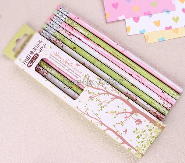Lovely flower printed wooden pencil School pencils Good quality