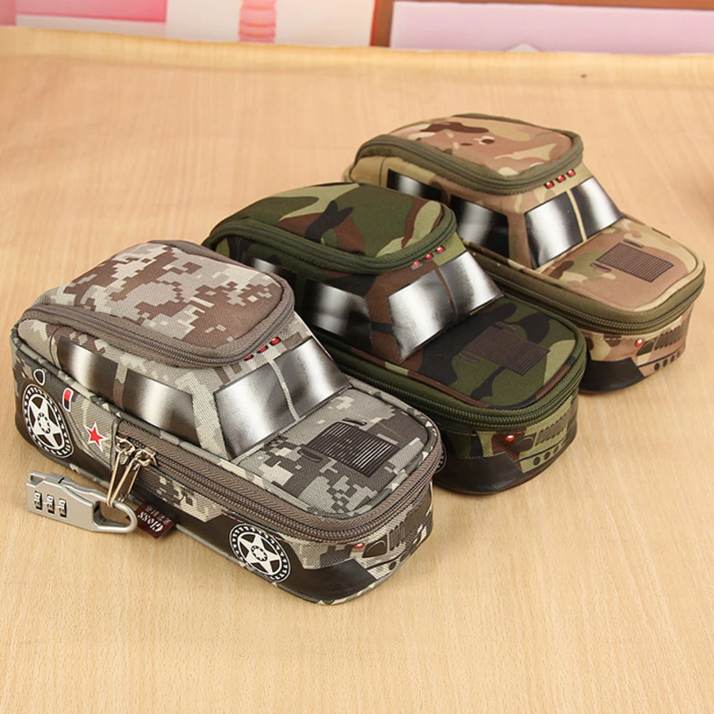

ZTPencil Case Vehicle Pen Pouch Bag with Combination Lock for Boys Double Zipper Camouflage Canvas Large Cute School WJ-QBH-10