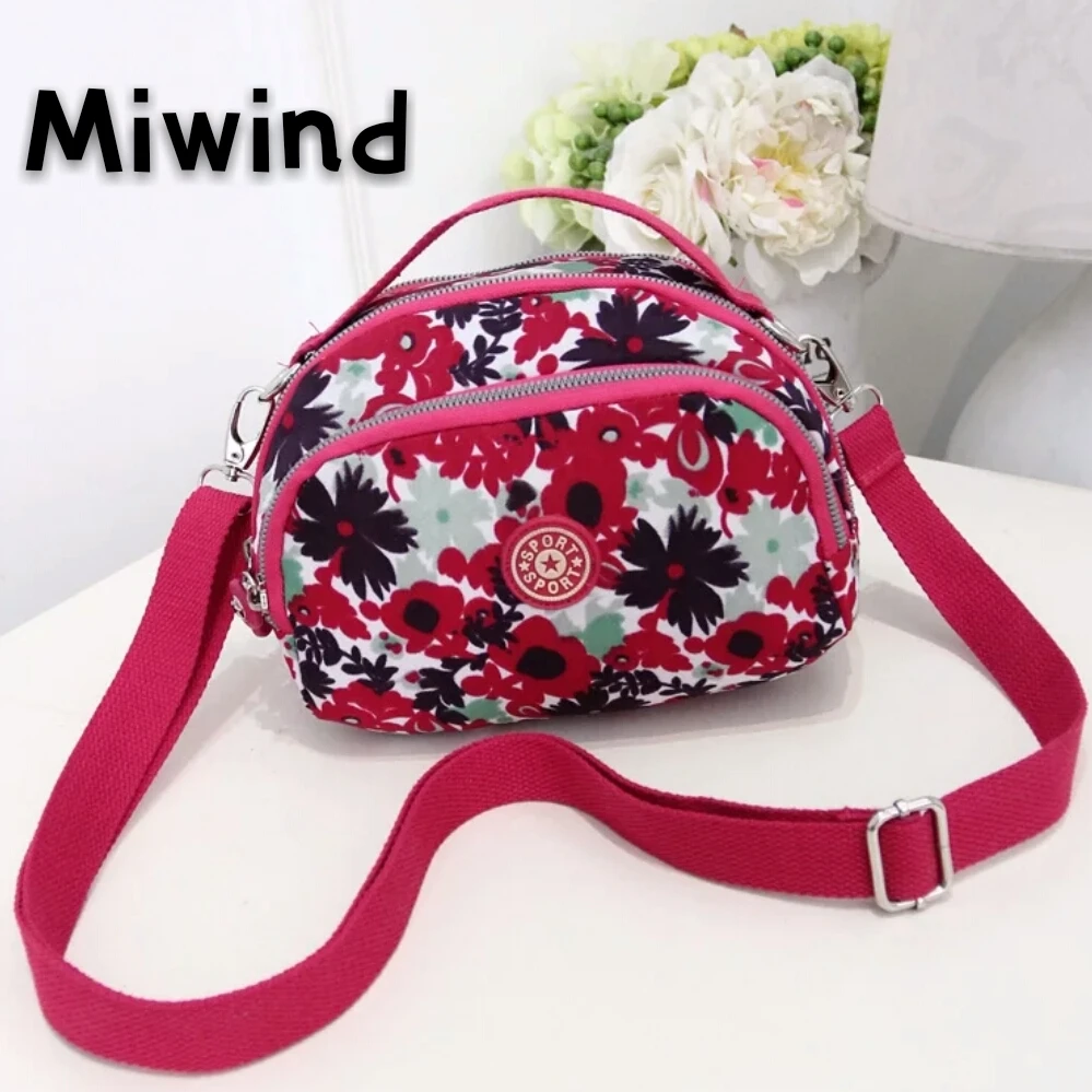 

MIWIND Casual Mini Bolsos Mujer Crossbody Bags For Women Zipper Small Solid Waterproof Nylon Beach Crossbody Bag Female