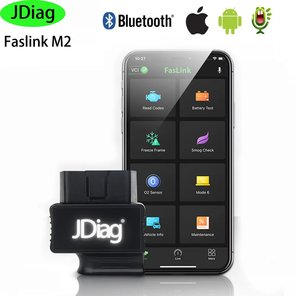 Автомобильный сканер JDiag FasLink M2 диагностический инструмент для телефона Smart Voice OBD2