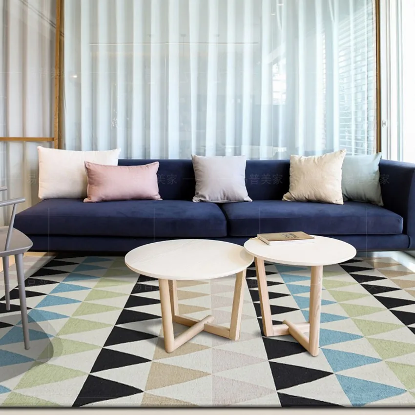 

Big size geometric living room rug ,triangles coffee table carpet, Nordic home decoration bedside ground mat