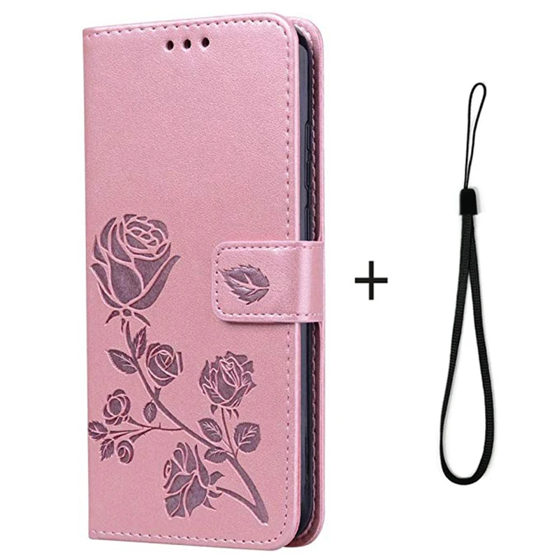 Huawei Honor 8a 8x 8c 8s 7x7 s 7a 7c Pro, кожаный чехол-кошелек с откидной крышкой, чехол s On The honer xonor 6 7 8 X S A 9 10 lite, чехол для телефона - Цвет: Pink with Straps