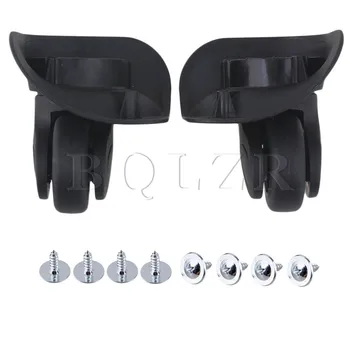

2Pieces DIY BQLZR 9.1cmx10.7x4.9cm Black Plastic Left & Right Luggage Swivel Wheels Replacement