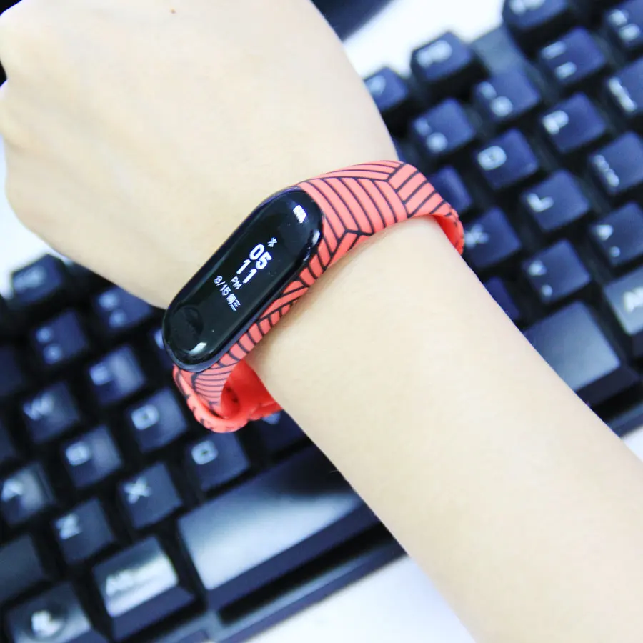 Браслет для xiaomi mi Band 4 3 ремешок с принтом часы силиконовый браслет band