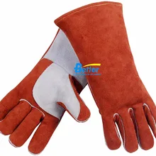 Сварочная Защитная перчатка Сплит коровья кожа сварочная Рабочая перчатка