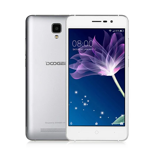 DOOGEE X10s мобильные телефоны 5,0 дюймов ips 1 ГБ 8 ГБ Android6.0 смартфон Две sim-карты MTK6580 1,3 ГГц 5.0MP 3360 мАч WCDMA GSM мобильный телефон - Цвет: Silver