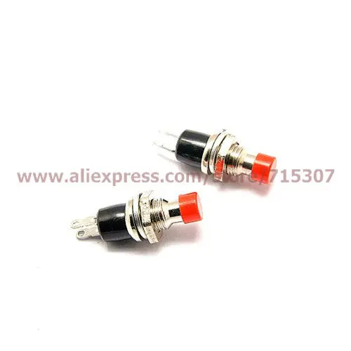 

PHISCALE 30pcs PBS-111 normally closed (push to open and release to close) red 7mm push button switch without lock