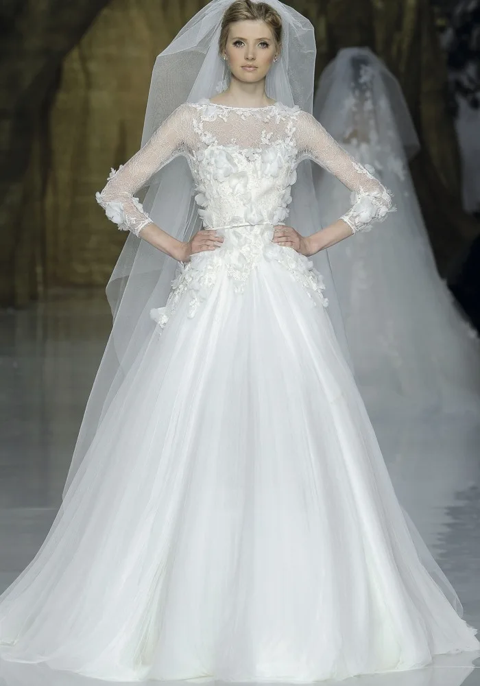 Romance 2017 Long Sleeve Lace Zuhair Murad Wedding Dresses Ivory Romance 2017 Long Sleeve Lace Zuhair Murad Wedding Dresses Ivory Dress Liques Bridal Gowns Robe De Mariage W15023 In From Weddings