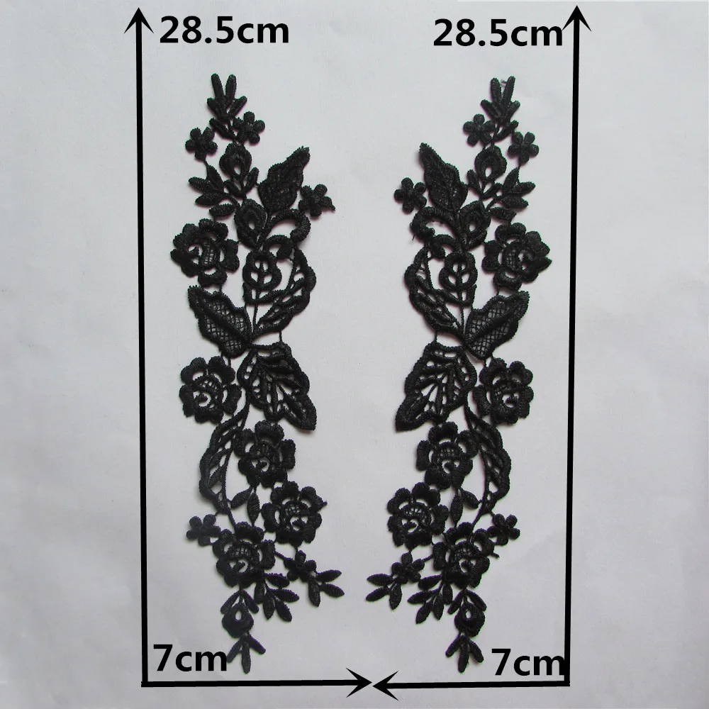 Высокое качество Фирменная Новинка Вышивка аппликация кружево декольте Швейные аксессуары DIY украшение аппликация YL257 пара для продажи