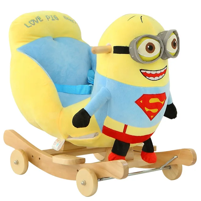 kingtoy plush baby rocking chair children wood swing seat kids
