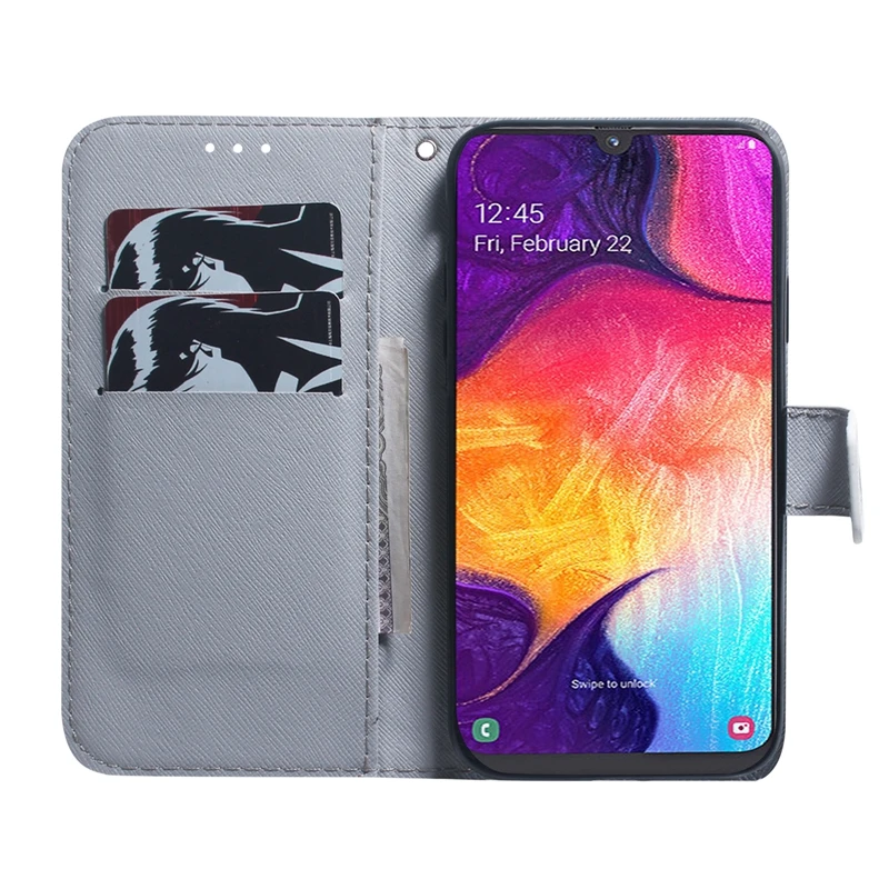 Кожаный чехол бумажник с откидной крышкой для Samsung Galaxy A50 книжка телефона футляр A