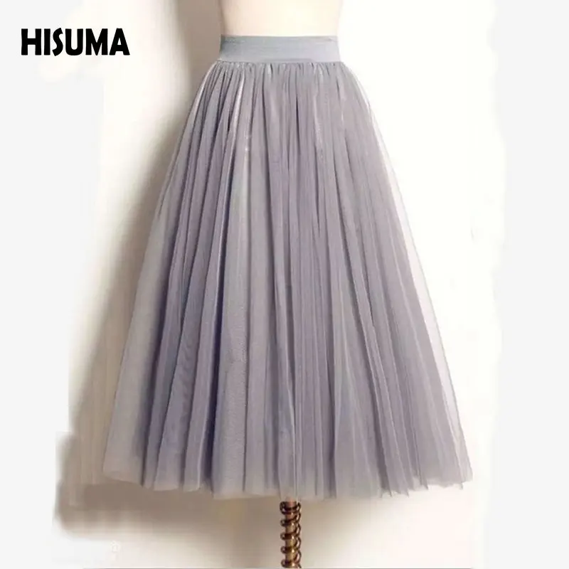 [HISUMA] весенне-летняя Пышная юбка из тюля