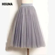 [HISUMA] весенне-летняя Пышная юбка из тюля