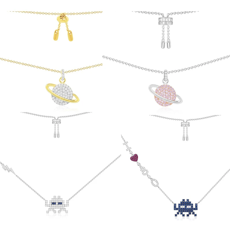 

JEM original 925 sterling silver APM necklace fashion accessories pixel space shooting series high quality star necklace