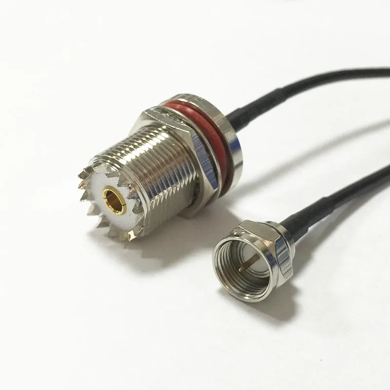 

New UHF  Female Jack nut Connector  Switch F  Male Plug  Connector  RG174  Wholesale 20CM 8" Adapter