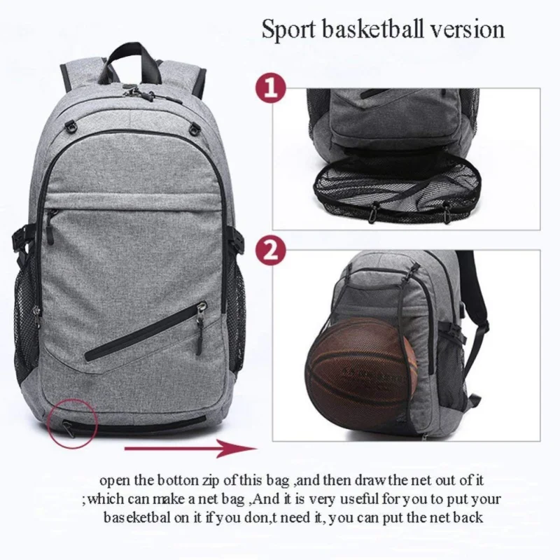 Smart Баскетбол сумка USB интерфейс smart парусина полиэстер мужские рюкзак Водонепроницаемый путешествия компьютер открытый альпинизм мешок