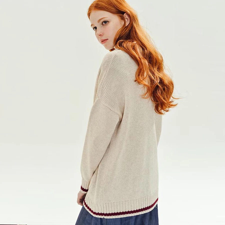 V Neck Cartoon Loose Sweater Cardigan Feminino Jersey Sweaters Plus Size Cropped Pull Femme Hiver Shrug Ladies P7C0845 |