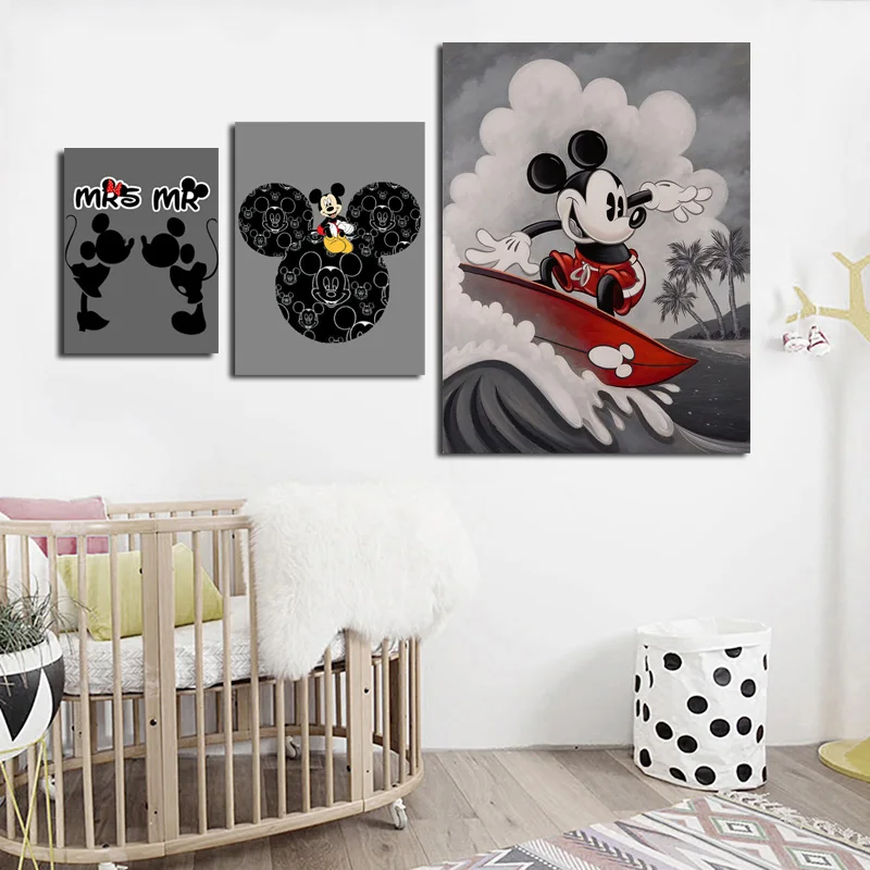 

Mickey Mouse Surfing Wallpaper Minimalist Wall Art Canvas Poster And Print Canvas Painting Decorative Picture Bedroom Home Decor