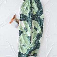 Мода,, женские свободные штаны для сна на шнуровке, весенне-осенние штаны для сна с цветочным принтом и эластичной резинкой на талии